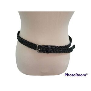 Black Faux Leather Braided Belt Size L/XL